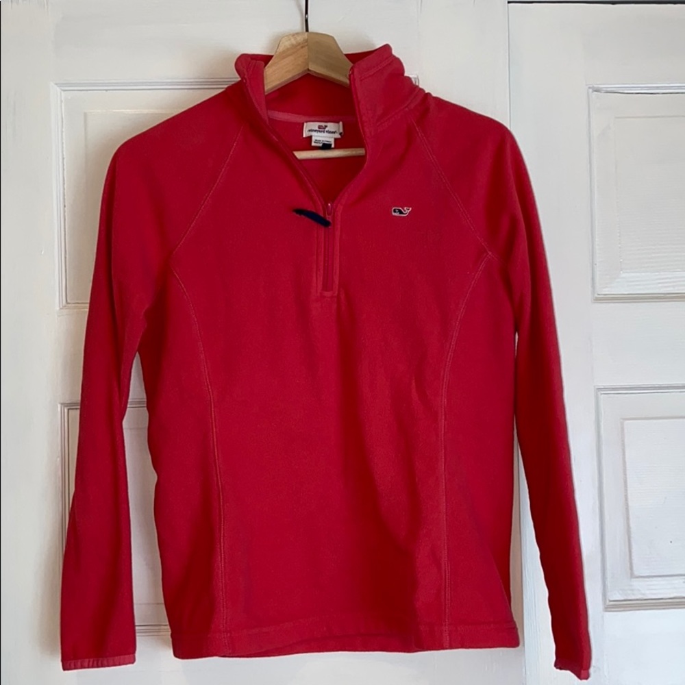 Pink vineyard vines fleece quarter zip